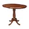 International Concepts Round 36 in Rd Top Pedestal Table, 12 in Leaf, 34.9 inH, Adjustable Height, Espresso, 36 in W, 48 in L K581-36RXT-6B - alternate 6